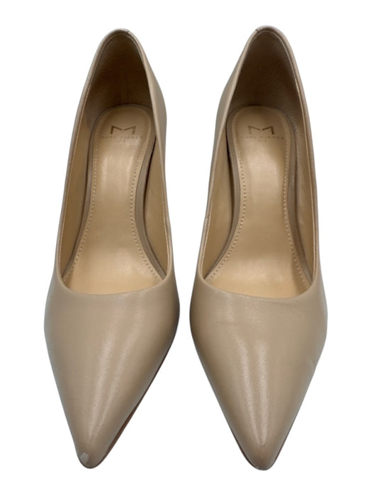 Marc Fisher Shoe Size 8 Beige Leather Pointed Toe Triangle Heel Pumps Beige / 8