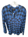 Rails Size M Black & Blue Rayon Blend Long Sleeve Plaid Studded SHW Top Black & Blue / M