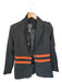 Smythe Size 8 Black & Orange Wool Blend 2 Buttons Striped Jacket Black & Orange / 8