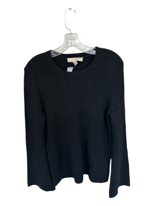 Michael Michael Kors Size M Black Viscose Blend Long Bell Sleeve Ribbed Sweater Black / M