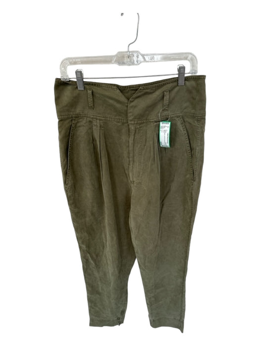 Frame Size L Olive Green Lycocell High Waist Barrel Pants Olive Green / L