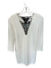 The Kooples Size M White & Black Polyester Long Sleeve Lace Up Front Dress White & Black / M