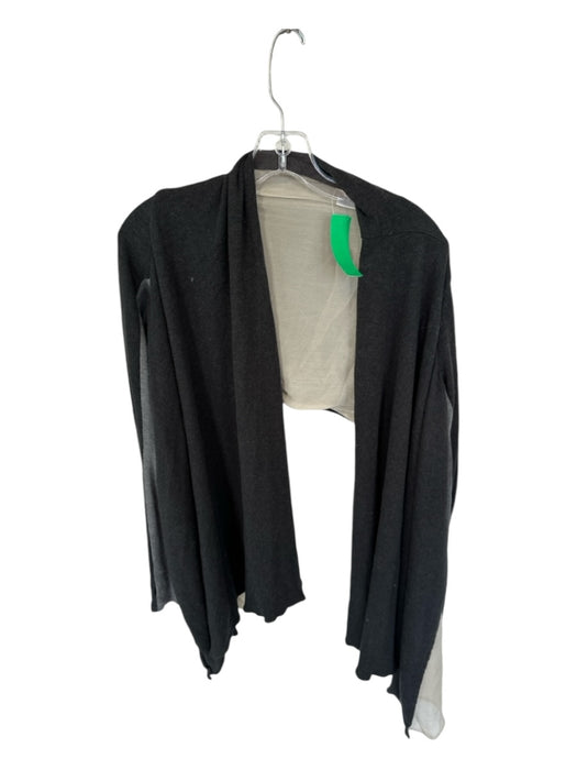 Pencey Size S Charcoal & Cream Cashmere Blend Long Sleeve Cropped Lined Sweater Charcoal & Cream / S