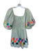 Fantastic Fawn Size M Green & Multi Cotton Long Sleeve Sequins Dress Green & Multi / M