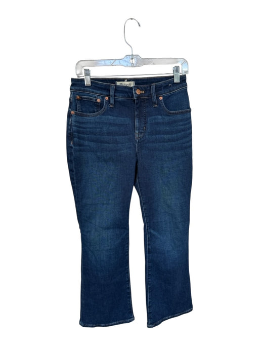 Madewell Size 28P Dark Wash Cotton Mid Rise Bootcut Cropped Jeans Dark Wash / 28P