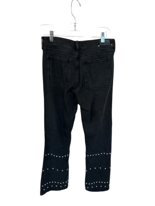 MIH Jeans Size 28 Charcoal & Silver Cotton Blend High Waist Flare Studded Jeans Charcoal & Silver / 28