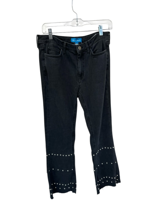 MIH Jeans Size 28 Charcoal & Silver Cotton Blend High Waist Flare Studded Jeans Charcoal & Silver / 28