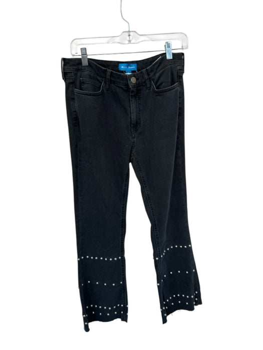 MIH Jeans Size 28 Charcoal & Silver Cotton Blend High Waist Flare Studded Jeans Charcoal & Silver / 28