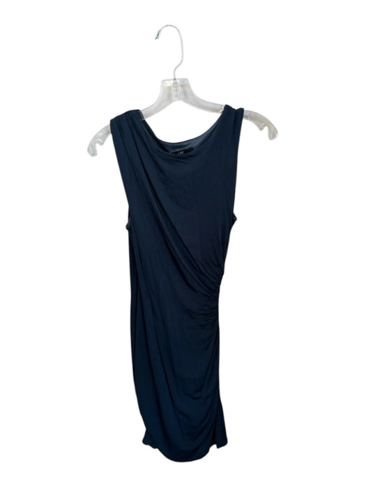 Cue Size 10 Navy Viscose Sleeveless Gathered Side Dress Navy / 10