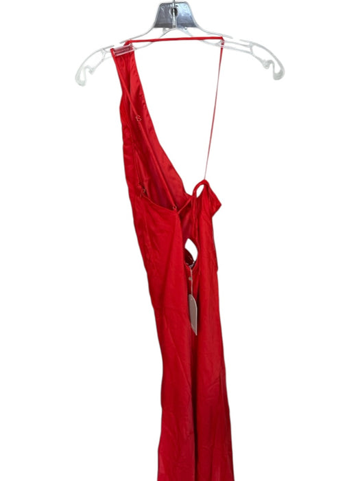 Meshki Size M Tomato Red One Shoulder Low Back Gown Tomato Red / M