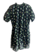 Maeve Size Small Black, Green & Tan Polyester Half Button abstract flowers Dress Black, Green & Tan / Small