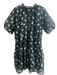 Maeve Size Small Black, Green & Tan Polyester Half Button abstract flowers Dress Black, Green & Tan / Small