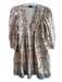 Hunter Bell Size Medium Peach & Multi No Fabric Tag Pintuck Details V Neck Dress Peach & Multi / Medium