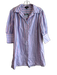 Gigio Size Medium Lavender & Blue Cotton Striped Half Sleeve Button Down Dress Lavender & Blue / Medium