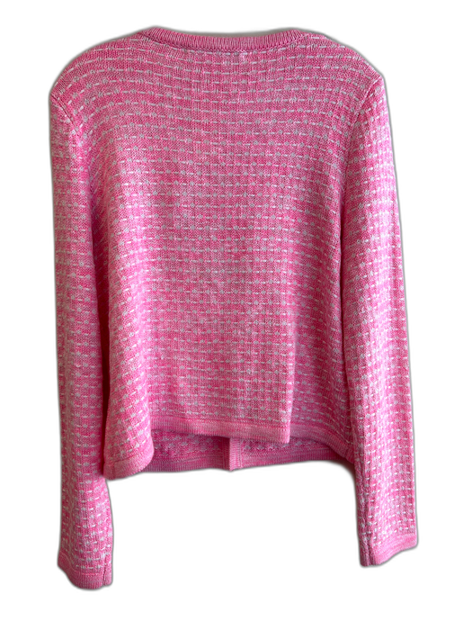 Lilly Pulitzer Size L Pink Acrylic Blend Knit Gold Buttons Cardigan Jacket Pink / L