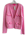 Lilly Pulitzer Size L Pink Acrylic Blend Knit Gold Buttons Cardigan Jacket Pink / L