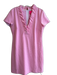 Lilly Pulitzer Size L Pink Polyester Blend Ruffle Detail Striped V Neck Dress Pink / L