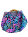 Lilly Pulitzer Blue & Multi Polyester & Cotton Bamboo Handles Logo Emblem Purse Blue & Multi
