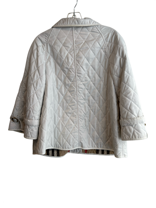 Burberry Size Est S/M White Polyester Quilted Pockets Gold Hardware Coat White / Est S/M