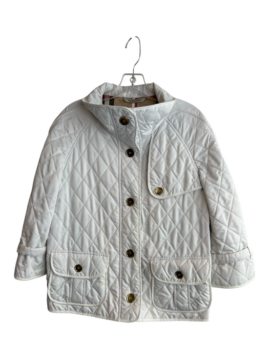 Burberry Size Est S/M White Polyester Quilted Pockets Gold Hardware Coat White / Est S/M