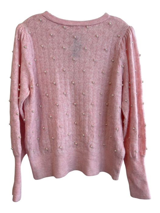 Lily Pulitzer Size L Pink No Fabric Tag Knit Round Neck Pearls Sweater Pink / L