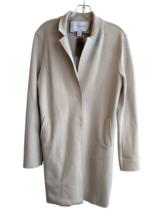 Carolina Belle Size M Beige Nylon Blend Snap Button Long Sleeve Stretch Jacket Beige / M