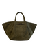 EAM Forever Green Polyurethane Suede Top Buckle Snap Button Bag Green