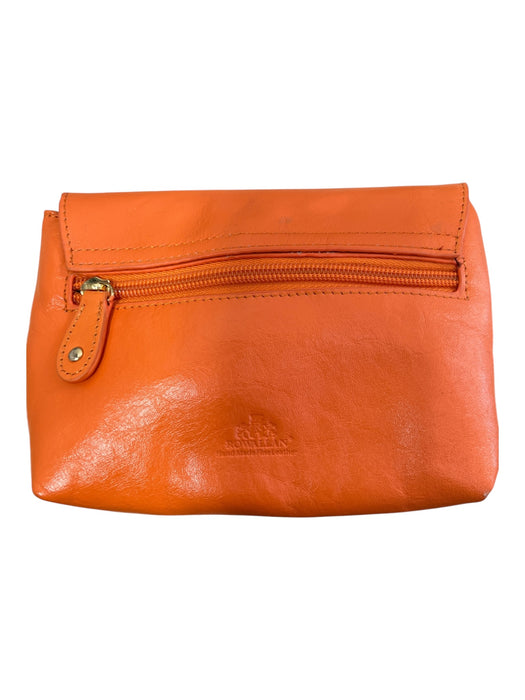 Rowallan Tangerine Leather Cross Body Gold Hardware Lock Clasp Zip Pocket Bag Tangerine / S