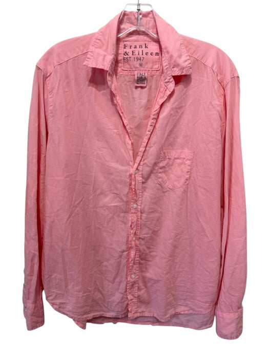 Frank & Eileen Size M Salmon Pink Cotton Button Down Long Sleeve Top Salmon Pink / M