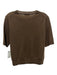 Vince Size M Brown Wool Blend Knit Short Sleeve Crew Neck Top Brown / M