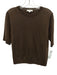 Vince Size M Brown Wool Blend Knit Short Sleeve Crew Neck Top Brown / M