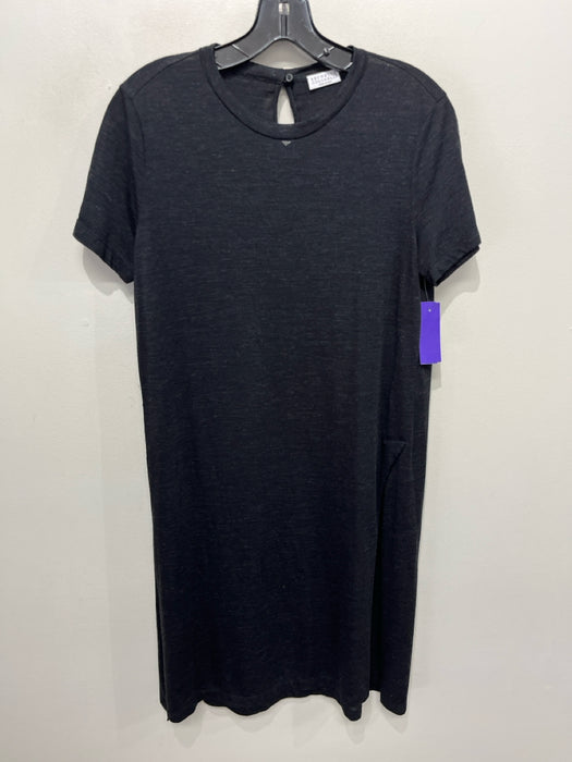 Brunello Cucinelli Size Large Dark Gray Wool Blend Short Sleeve Heathered Dress