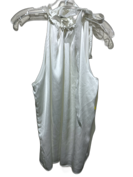 Ramy Brook Size M White Polyester Tie Neck Sleeveless Top White / M