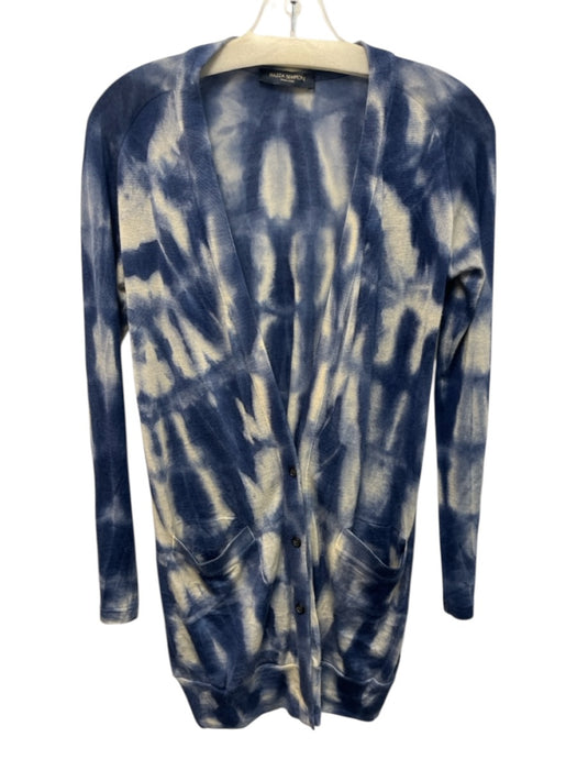 Piazza Sempione Size M Blue & White Cashmere & Silk Long Sleeve Sweater Blue & White / M