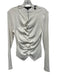 Veronica Beard Size M White Cotton Long Sleeve Button Up Gathered Ribbed Top White / M