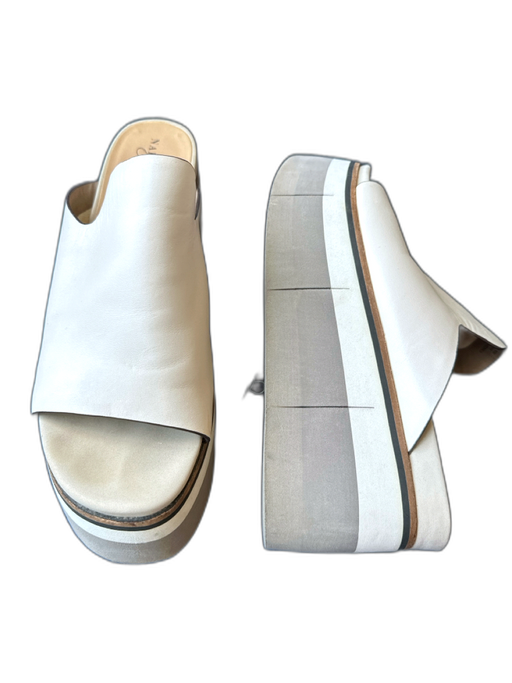 Naked Feet Shoe Size 10 Bone Leather Platform Mules Bone / 10