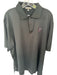Peter Millar Size XL Black Polyester Blend UGA Quarter Button Athletic Polo Black / XL