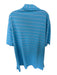 Peter Millar Size XL Blue & Pink Polyester Blend Stripe Quarter Button Polo Blue & Pink / XL