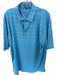 Peter Millar Size XL Blue & Pink Polyester Blend Stripe Quarter Button Polo Blue & Pink / XL