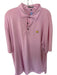 Peter Millar Size XL Pink & White Polyester Blend Stripe Quarter Button Polo Pink & White / XL