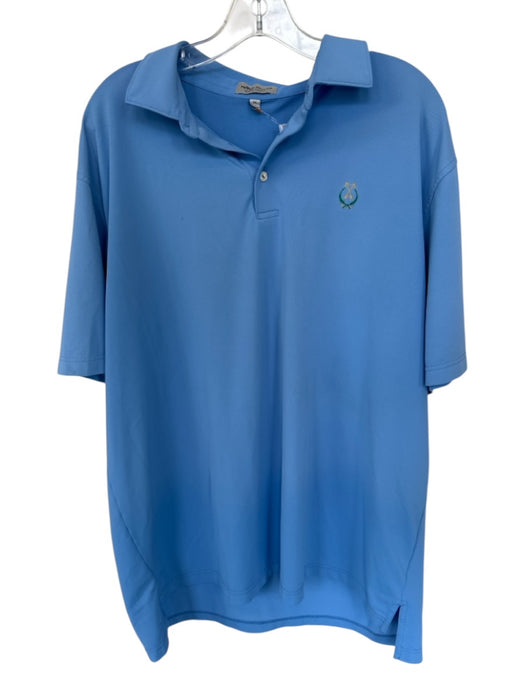Peter Millar Size XL Blue Polyester Blend Quarter Button Athletic Men's Polo Blue / XL
