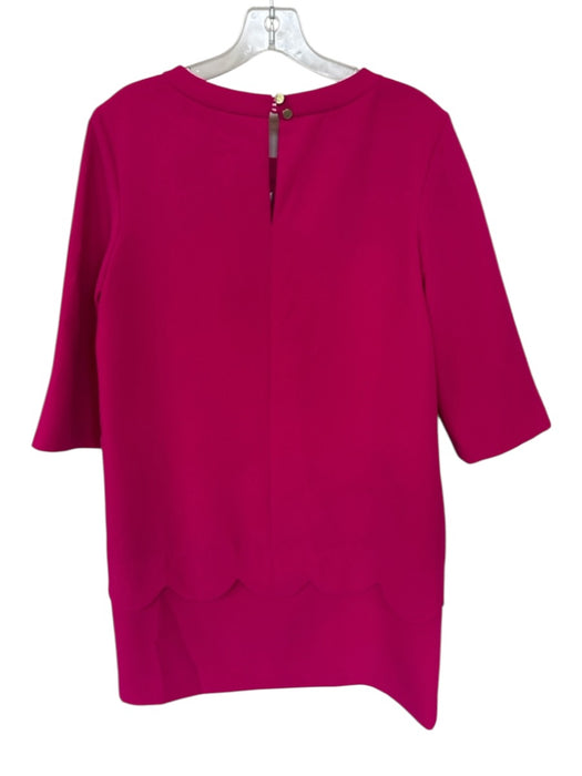 Kate Spade Size 8 Magenta Polyester Keyhole Half Sleeve Scallop Detail Dress Magenta / 8
