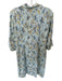 J Mclaughlin Size L Blue & Yellow Nylon Blend Button Up Front Pocket Midi Dress Blue & Yellow / L