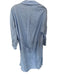 Zara Size M Light Blue Cotton Button Up Half Sleeve Collar Midi Dress Light Blue / M