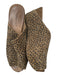 Chocolat Blu Shoe Size 9.5 Brown Suede Peep Toe Leopard Open Back Wedges Brown / 9.5