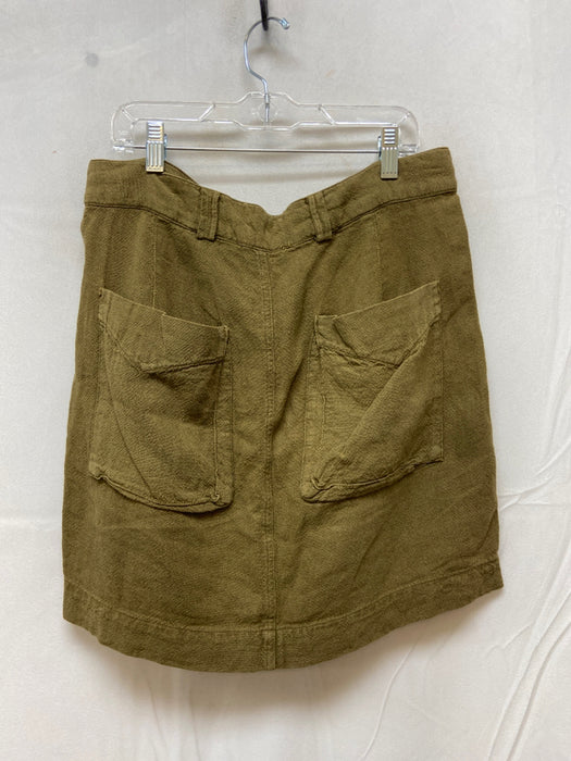 Isabel Etoile Marant Size 1 Olive Green Linen Pockets zip fly Skirt