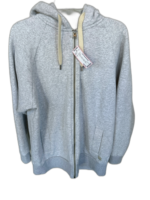 Vuori Size S Light Gray Organic Cotton Hood Heathered Full Zip Athletic Jacket Light Gray / S