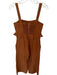 Sea Size 6 Orange Brown Cotton Ruffle Front Maxi Zip Back Pockets Jumpsuit Orange Brown / 6