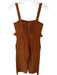 Sea Size 6 Orange Brown Cotton Ruffle Front Maxi Zip Back Pockets Jumpsuit Orange Brown / 6