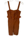 Sea Size 6 Orange Brown Cotton Ruffle Front Maxi Zip Back Pockets Jumpsuit Orange Brown / 6